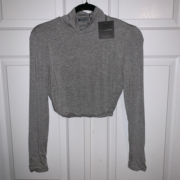 NWT JLUXLABEL Heather Grey Erica Turtleneck Crop - Picture 4 of 11